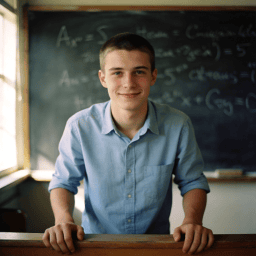 Portrait of Mark Thompson, college student working on academic documents