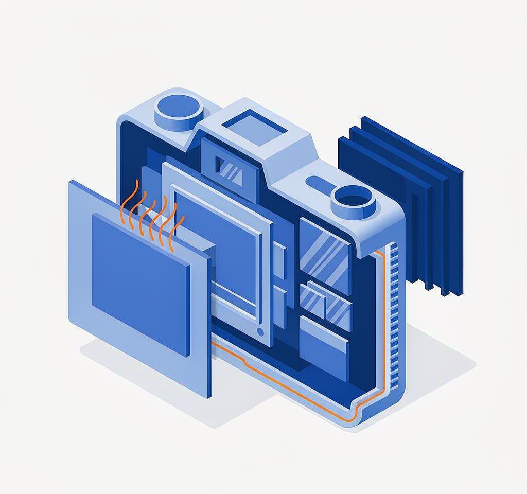 Where the heat inside an action camera actually goes