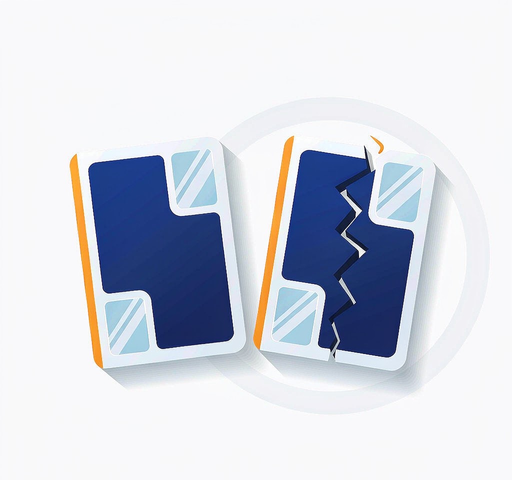 A card crushed or cracked in a severe drone impact