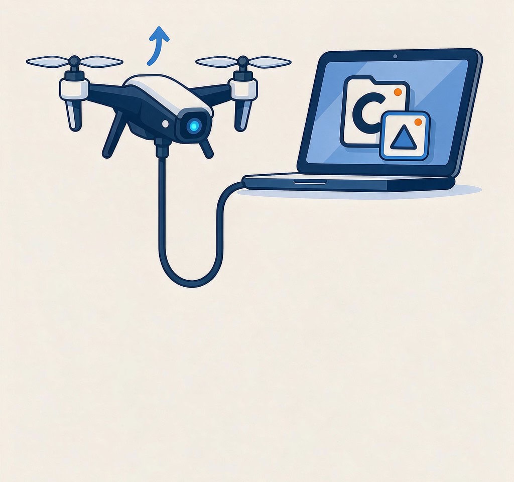 Exporting internal footage through the aircraft itself