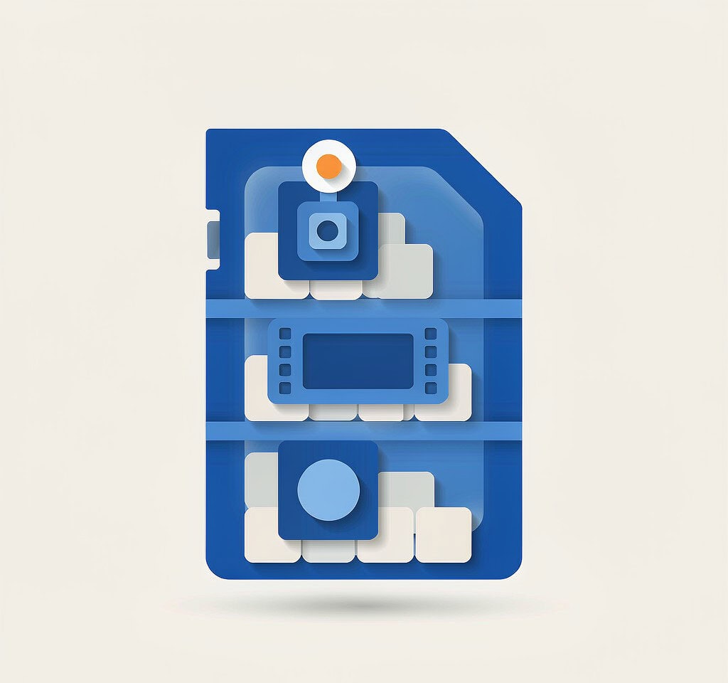 Three file types sharing one memory card space