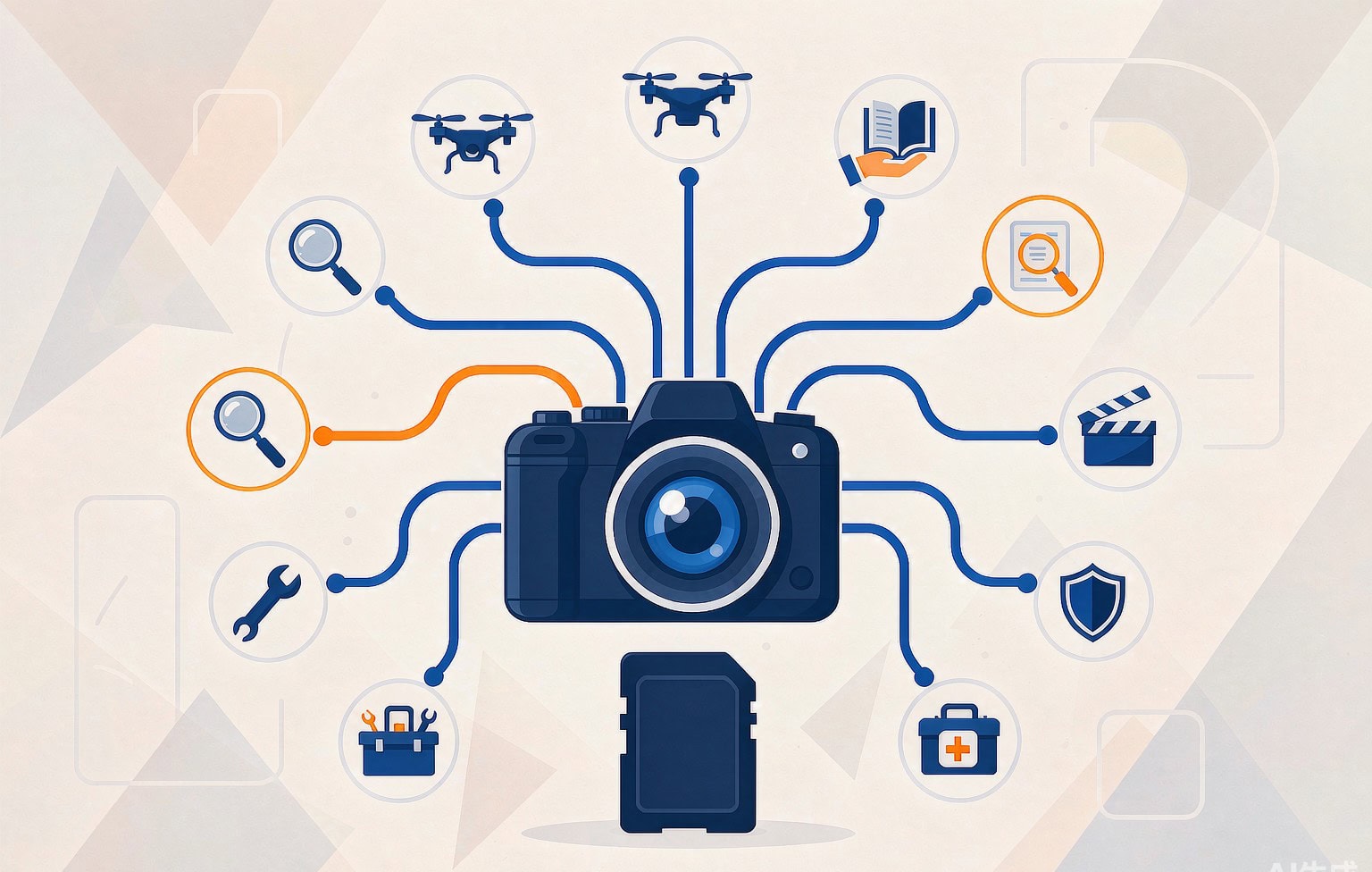 Eight camera data recovery paths branching from one situation