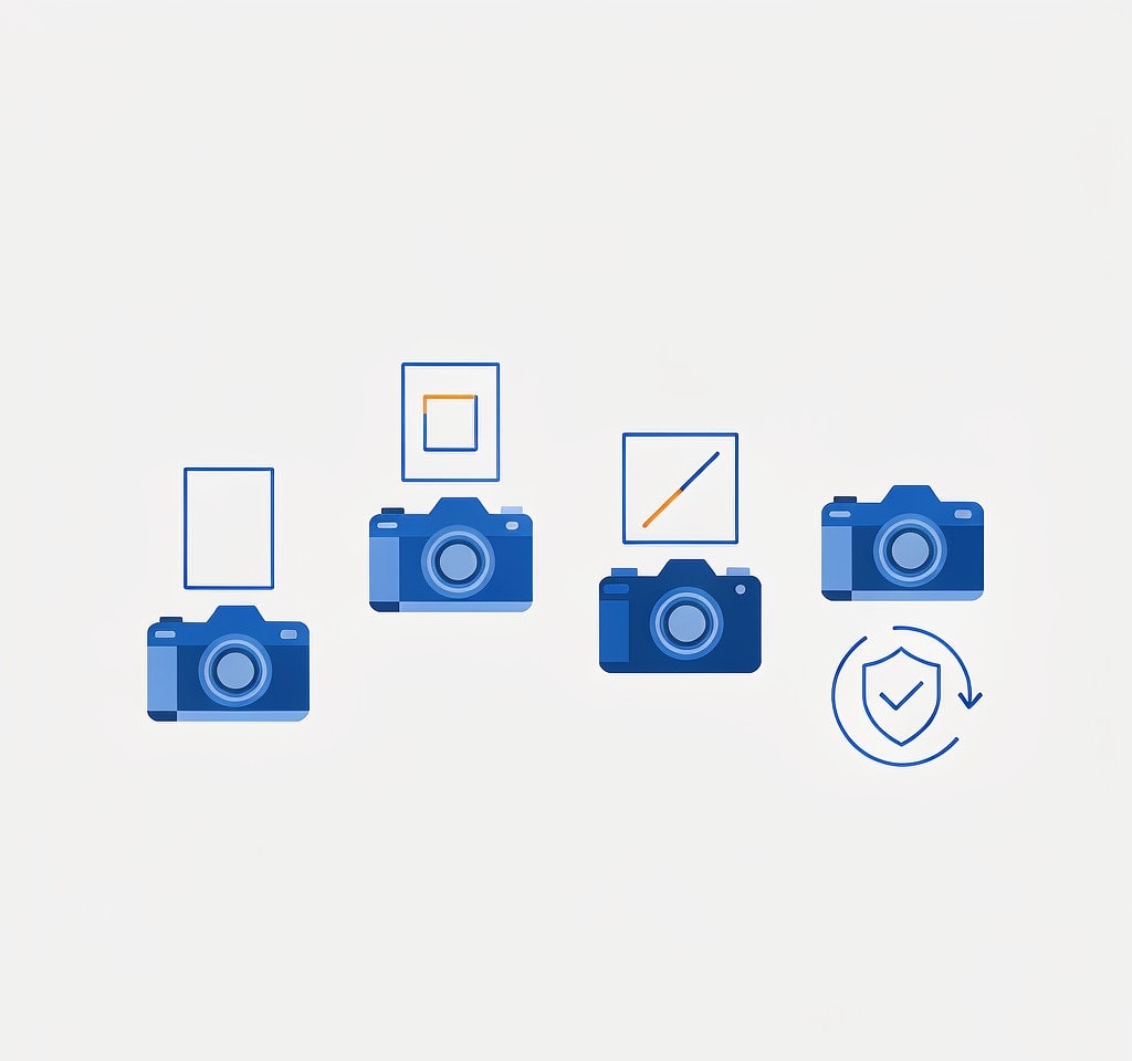 RAW file formats grouped by camera brand across a row of camera bodies