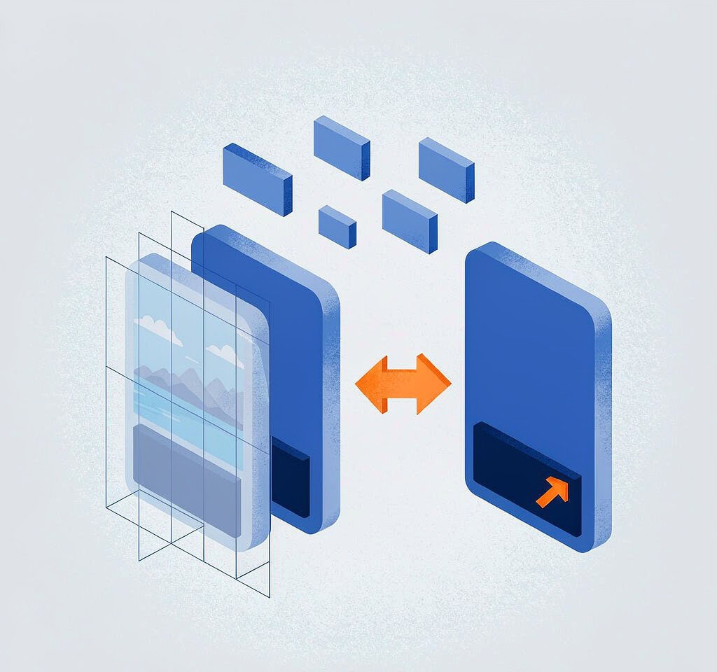 Quick format and full format compared side by side on two identical cards