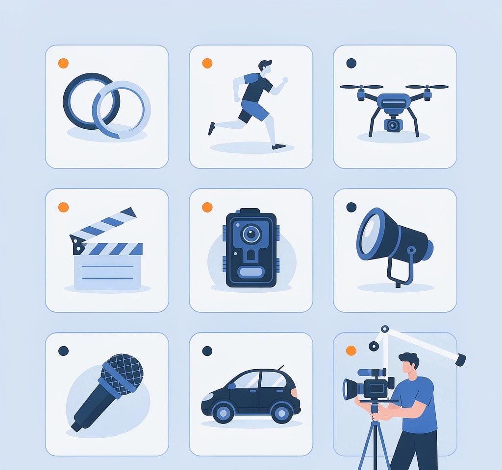Matrix of nine camera shoot types mapped to how each one loses data