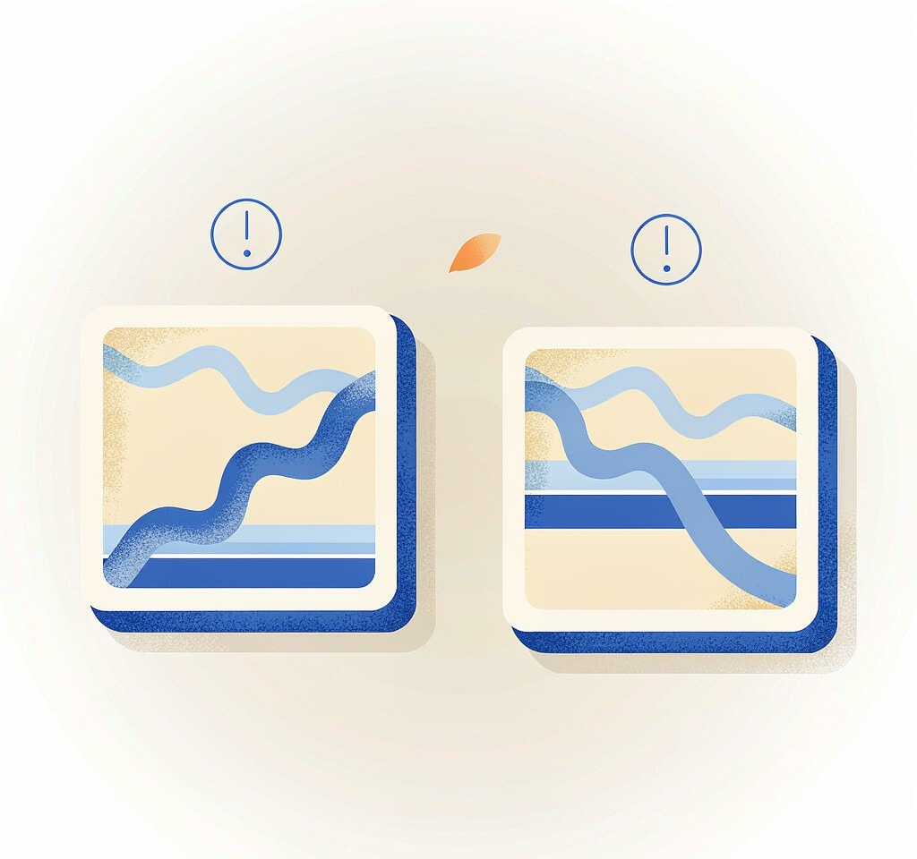 Salt water and fresh water corroding a card on different timelines